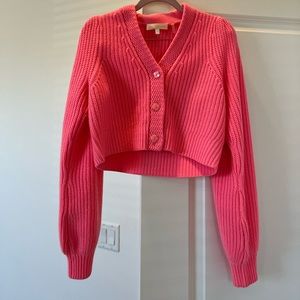 love shack fancy hot pink cardigan